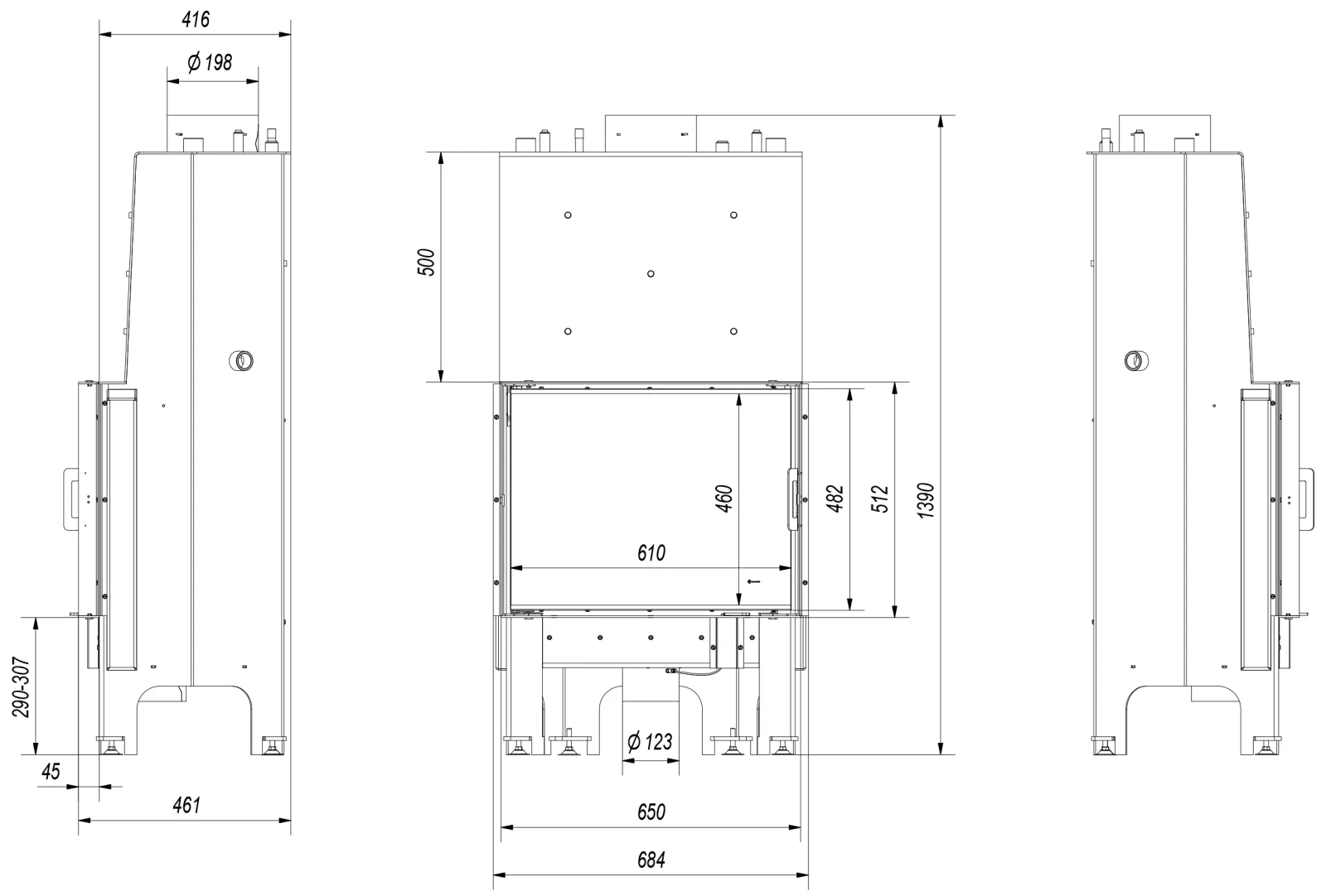 Teplovodná krbová vložka NADIA 10 s dochladzovacou špirálou - Obrázek 2