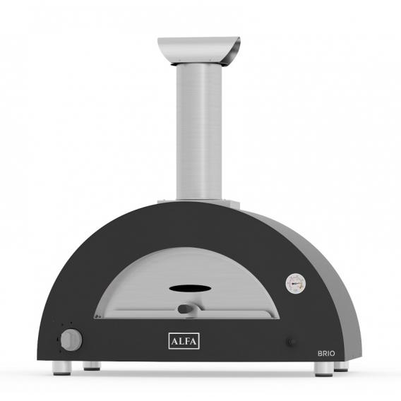 Pizza pec BRIO HYBRID na plyn i drevo - silver black