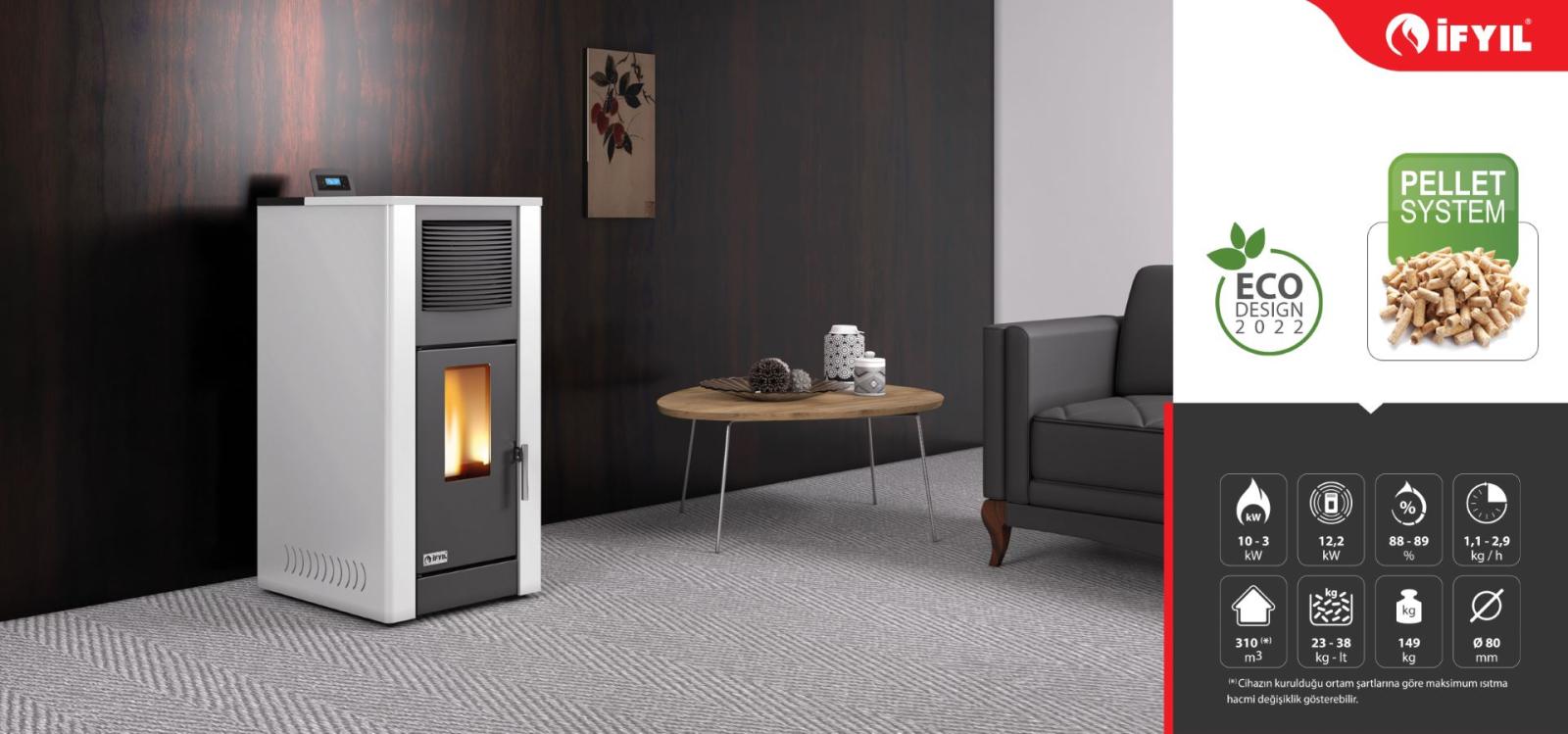 EFES peletová kamna 12KW s napojením na rozvod vzduchu