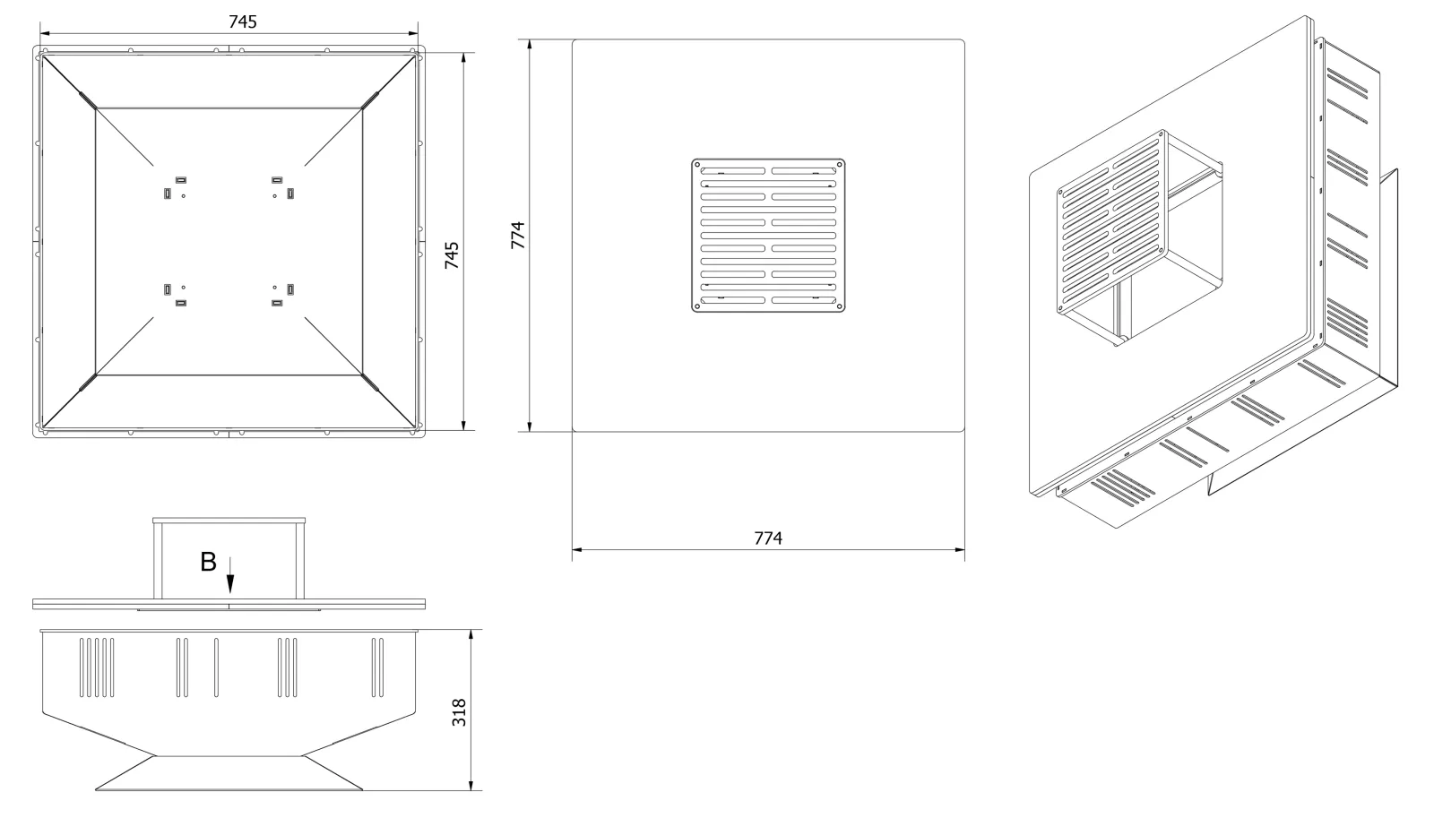 Ohnisko s grilom QUADRUM - Obrázek 4