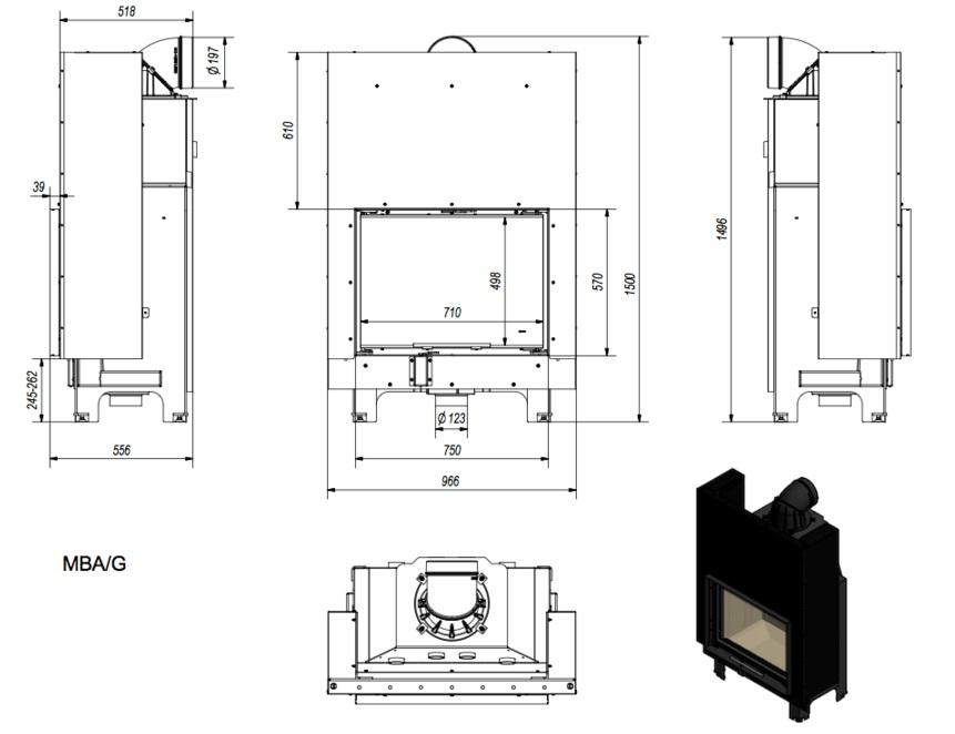 Krbová vložka MBA 17 s výsuvným otváraním dvierok - Obrázek 5