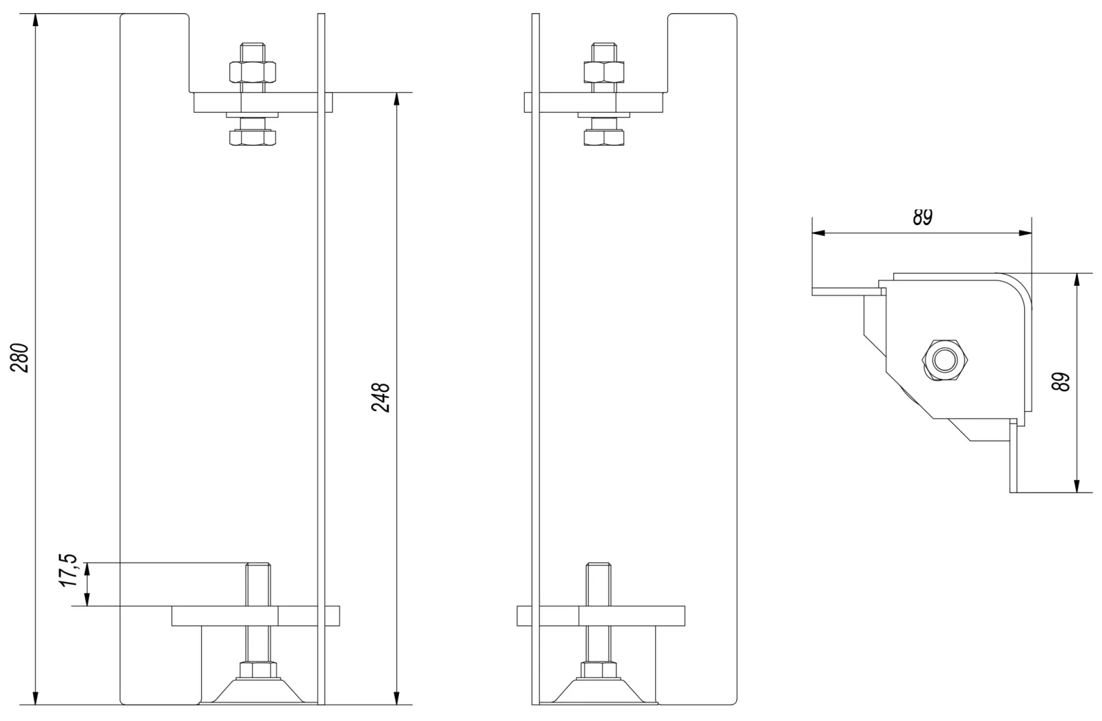 Nastaviteľný stojan pre krbové vložky Kratki BS, MILA, BASIA a AQUARIO - Obrázek 2