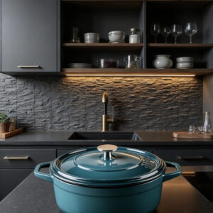 HÓSSE 20cm - 2,6 l modrý litinový hrnec