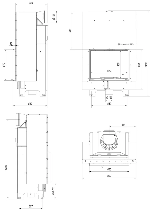 Krbová vložka MBZ 13 s výsuvným otváraním dvierok - Obrázek 5
