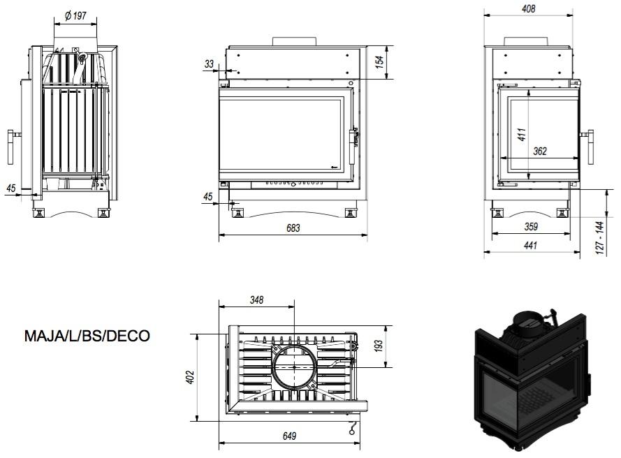 Krbová vložka MAJA 8 BS DECO ľavé presklenie - Obrázek 5