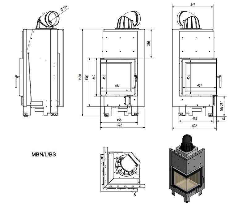 Krbová vložka MBN 12 BS ľavé presklenie - Obrázek 4