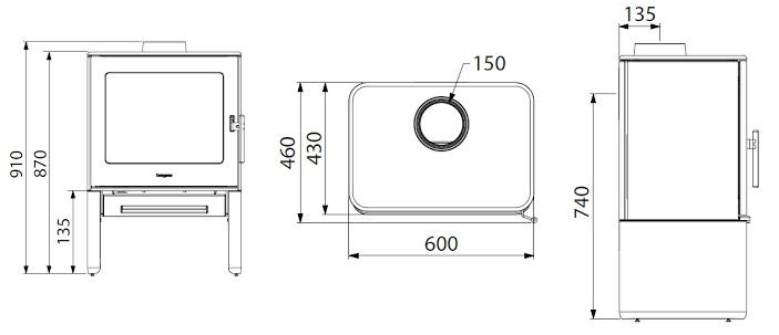 Liatinové kachle E-40 s ohniskom z bielej liatiny - Obrázek 2