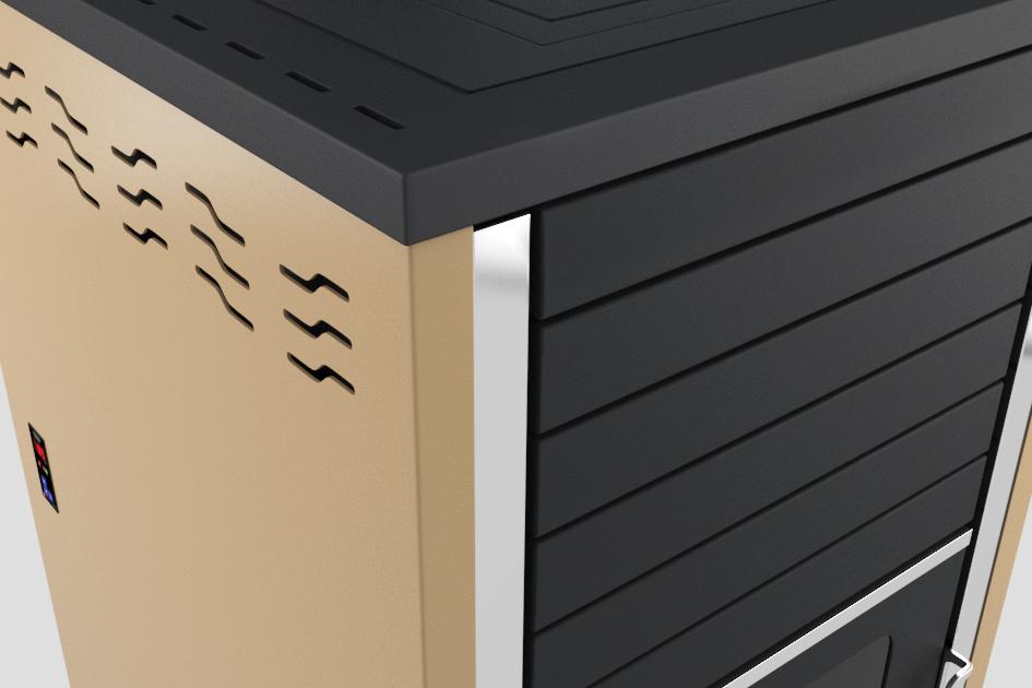 Kamna SUPERNOVA krémová s výměníkem 15-34KW+příslušenství - Obrázek 3