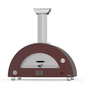 Pizza pec BRIO HYBRID na plyn i drevo - antique red