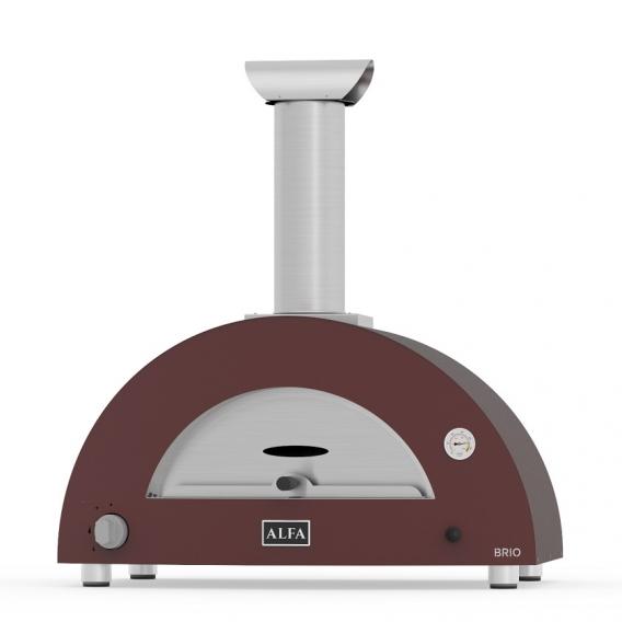 Pizza pec BRIO HYBRID na plyn i drevo - antique red
