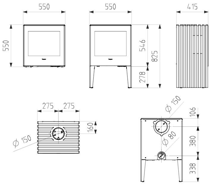 Litinová kamna GLANCE závěsná - Obrázek 5