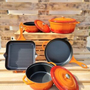 HÓSSE 5 dílná litinová sada oranžová