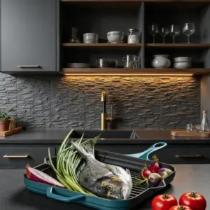 HÓSSE H 28 modrá litinová pánev