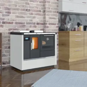 RUMELIA sporák na pelety 9KW - horkovzdušné vytápění + rozvod