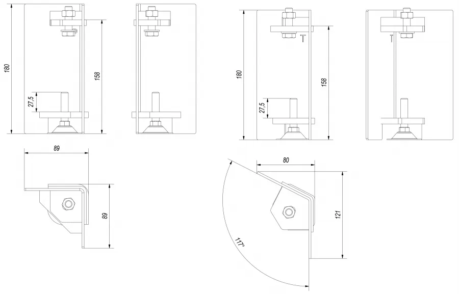 Nastaviteľný stojan pre krbové vložky Kratki NADIA - Obrázek 2