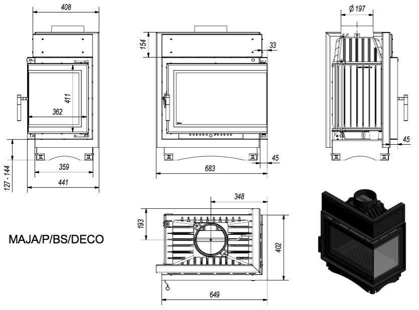 Krbová vložka MAJA 8 BS DECO pravé presklenie - Obrázek 5