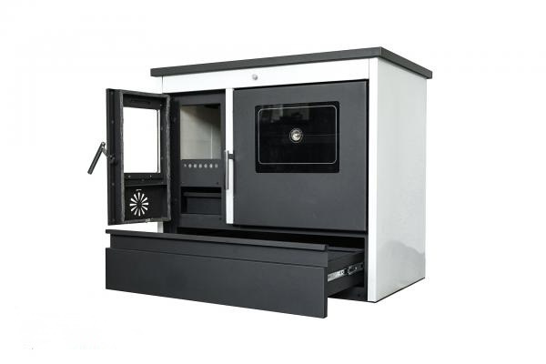 sporák na tuhé palivo Gama smalt 11kw Pravý bílý - Obrázek 2