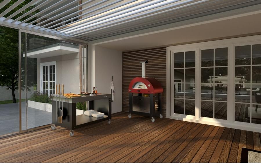 Pizza pec BRIO HYBRID na plyn i drevo - antique red - Obrázek 3