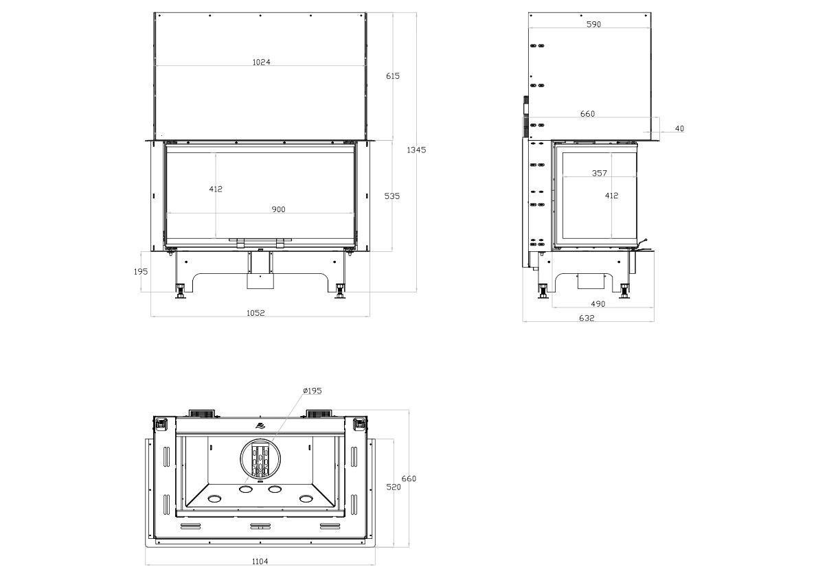 Krb 3V 90/G/C s výsuvem do vrchu a trojitým prosklením - Obrázek 2
