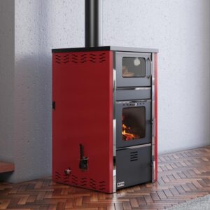 Roaster 2 červená kamna s výměníkem 16-28 kw+vaření+pečení