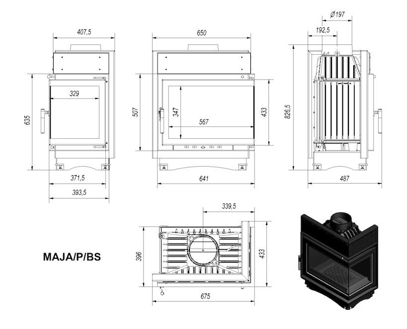 Krbová vložka MAJA 8 BS pravé presklenie - Obrázek 3