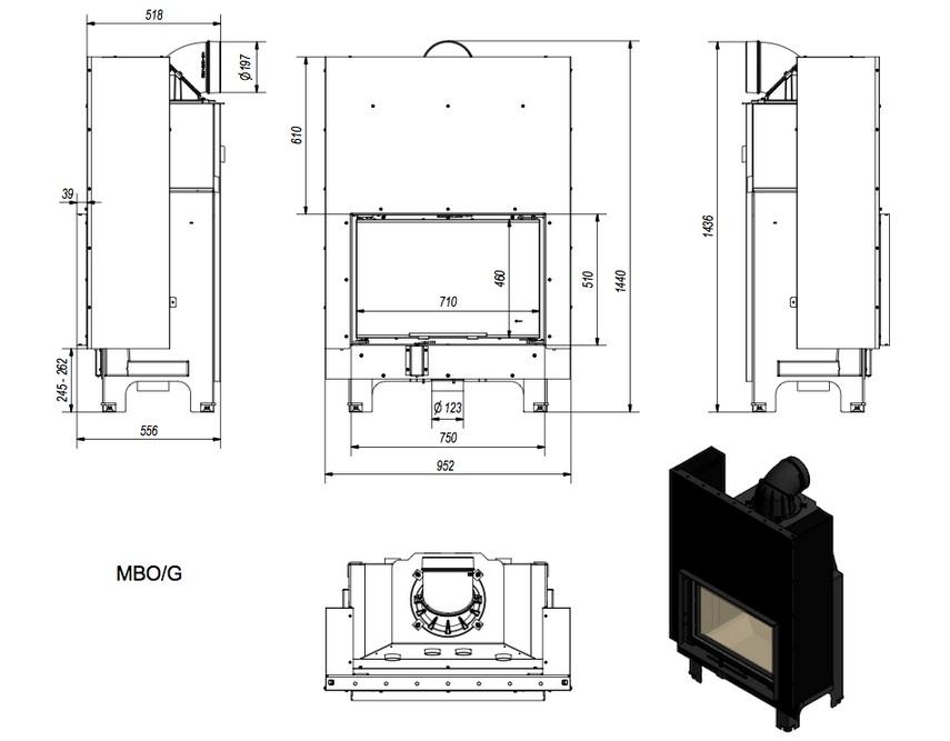 Krbová vložka MBO 15 s výsuvným otváraním dvierok - Obrázek 6