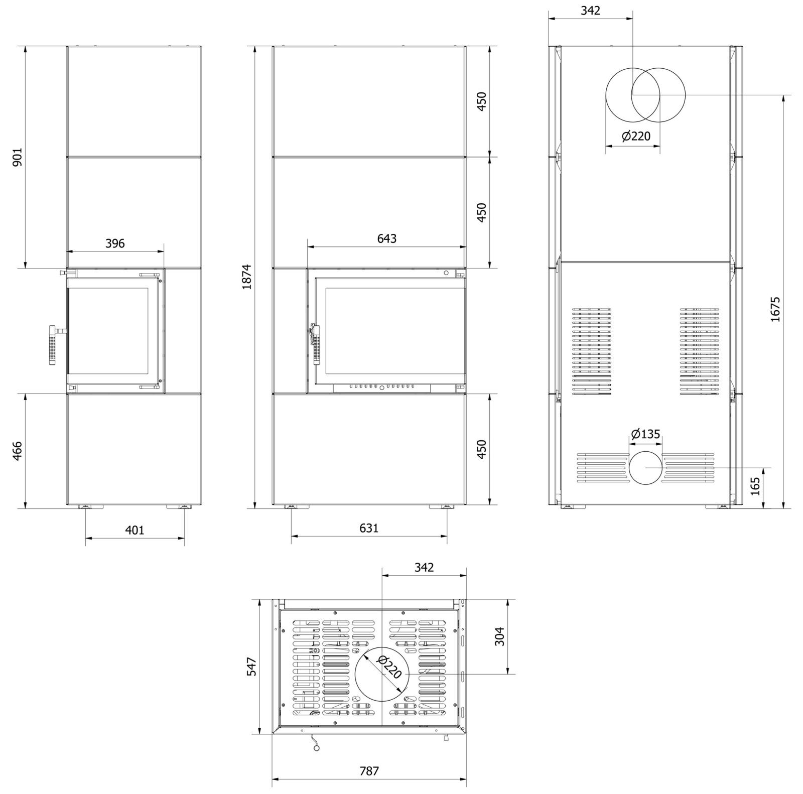 Modulárny krb SIMPLE 8 BOX biely pravé presklenie - Obrázek 6