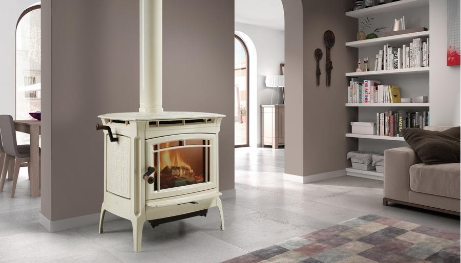 Splyňovací litinové kamna MANCHESTER krémový smalt - Obrázek 3