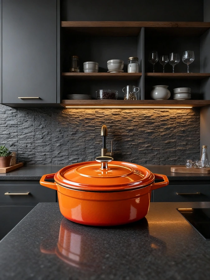 HÓSSE 20cm - 2,6 l oranžový litinový hrnec