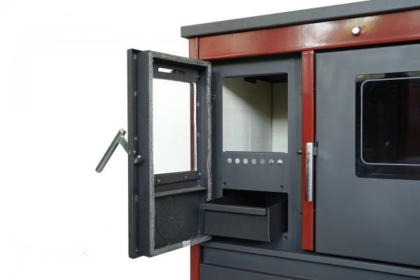 Sporák na tuhé palivo Gama smalt 11kw Pravý červený - Obrázek 4