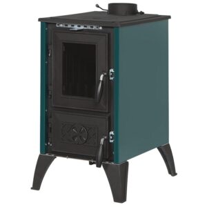 IGLO zelená krbová kamna s litinovou varnou deskou