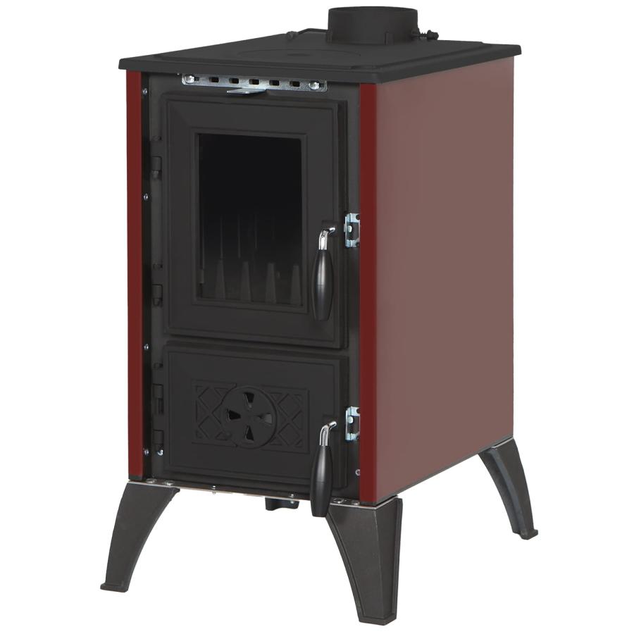 IGLO červená krbová kamna s litinovou varnou deskou