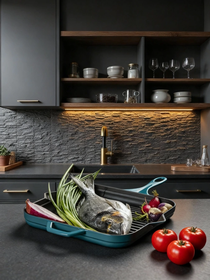 HÓSSE H 28 modrá litinová pánev - Obrázek 4