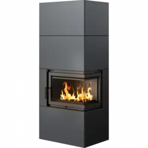 Modulárny krb SIMPLE 8 BOX čierny pravé presklenie