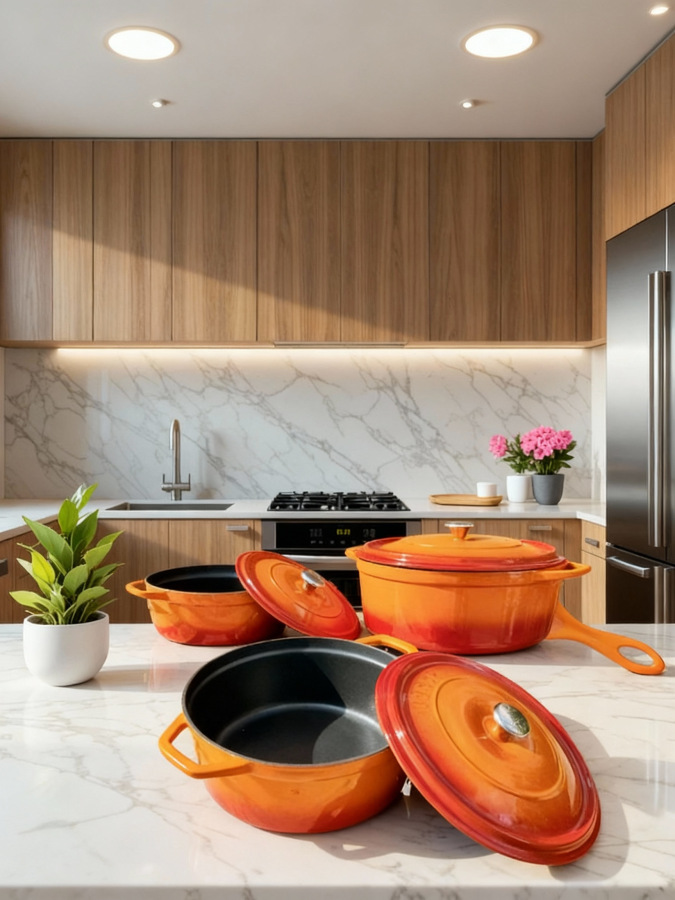 HÓSSE 5 dílná litinová sada oranžová - Obrázek 7