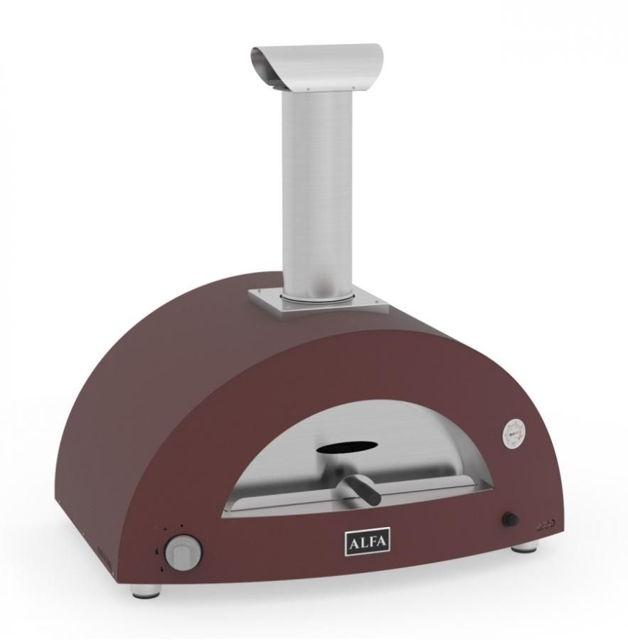 Pizza pec BRIO HYBRID na plyn i drevo - antique red - Obrázek 7