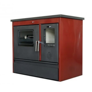 Sporák na tuhé palivo Gama smalt 11kw Levý červený