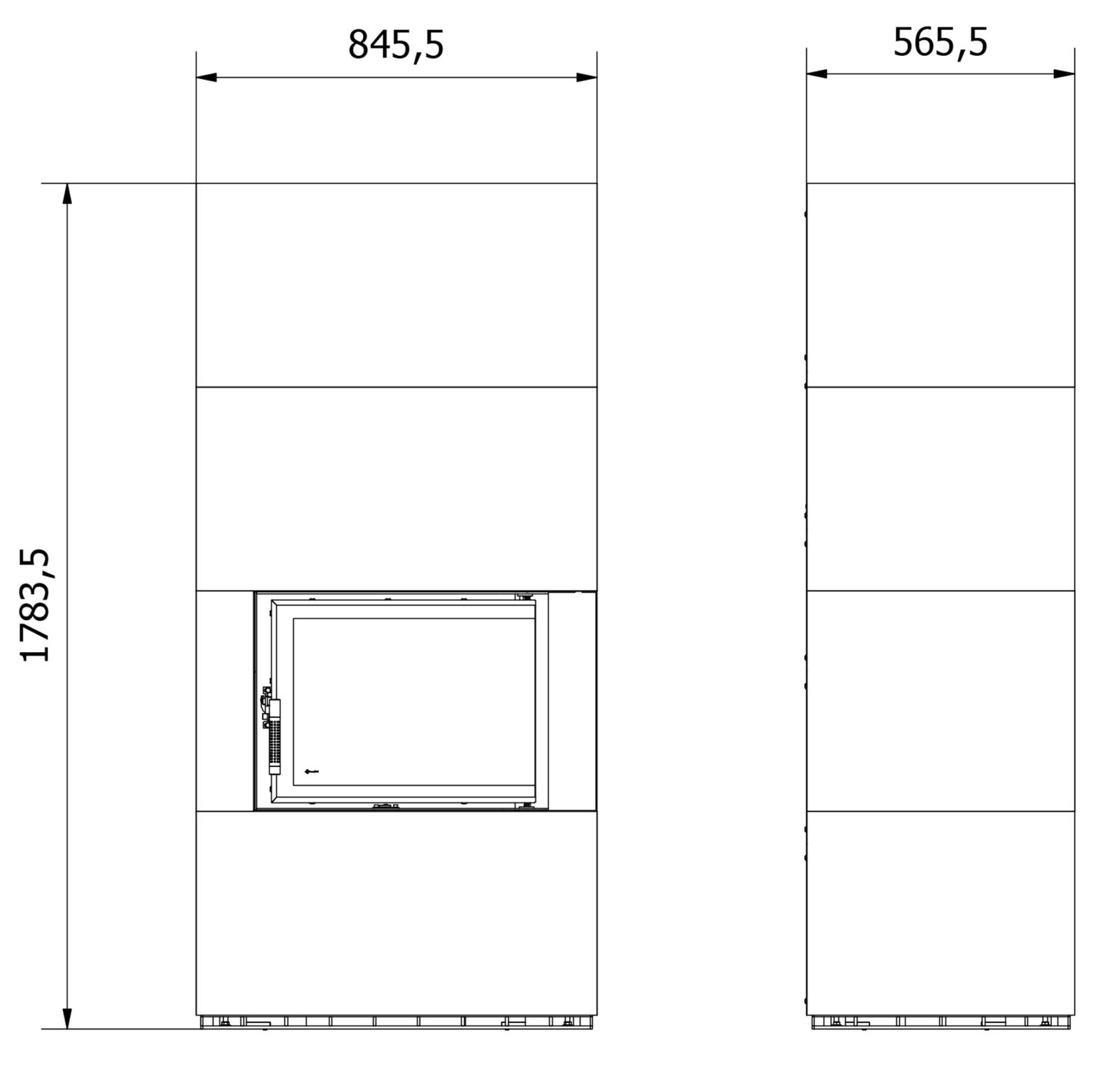Modulárny krb FLOKI pravý - INDIAN BLACK - Obrázek 4