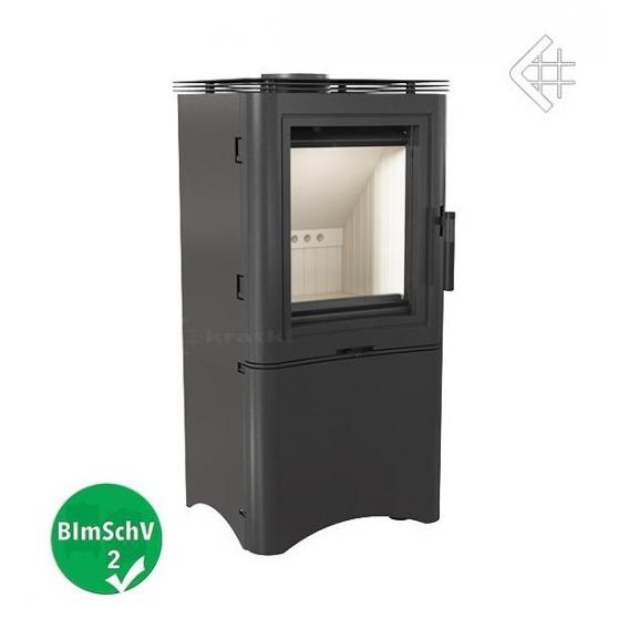 Koza K5 oceľová na podstavci s výklenkom na drevo s dvierkami