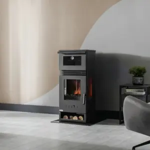 TEBA TK15 mini kamna s pečící troubou 3 prosklení