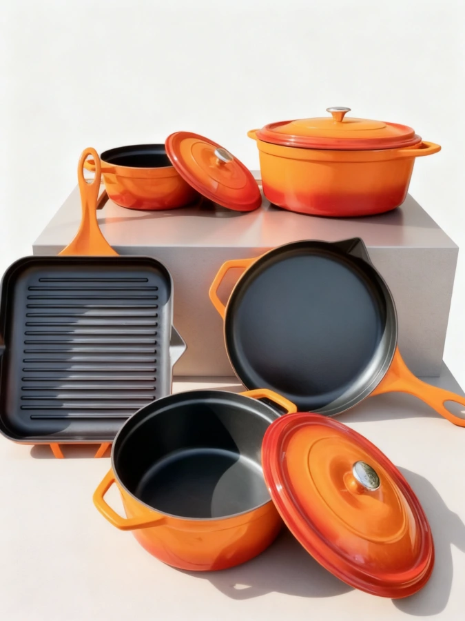 HÓSSE 5 dílná litinová sada oranžová