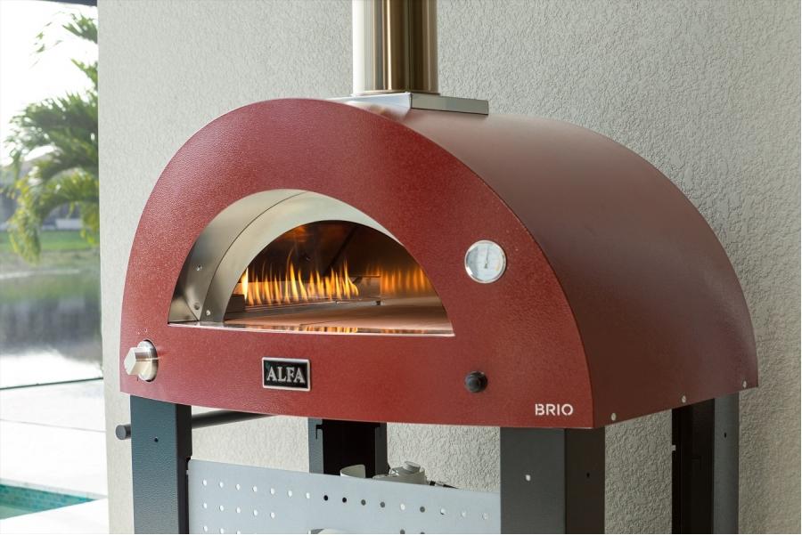 Pizza pec BRIO HYBRID na plyn i drevo - antique red - Obrázek 6