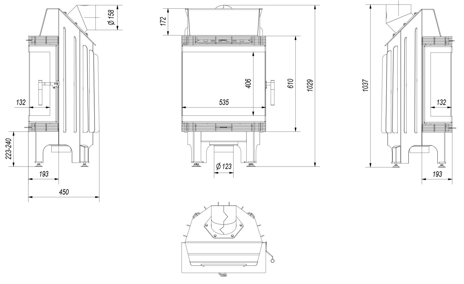 Krbová vložka BLANKA 8 trojstranné presklenie - Obrázek 2