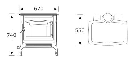 Liatinové kachle SHELBURNE čierne - Obrázek 2